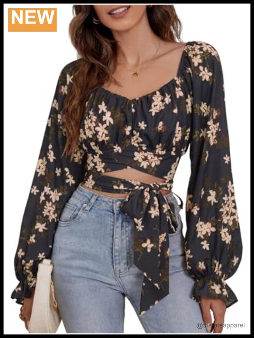 Womens Ruched Crop Top Puff Sleeve Square Neck
